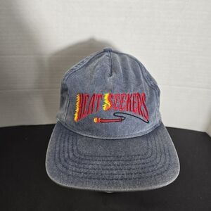 Vintage Heat Seekers Snapback Hat Cap Blue
